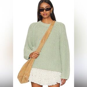Free People Take Me Home Matcha Crew Neck Sweater